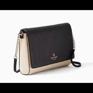 Kate Spade Charlotte Street Colorblock Alek Ostrich Egg/Black *rare Vintage*